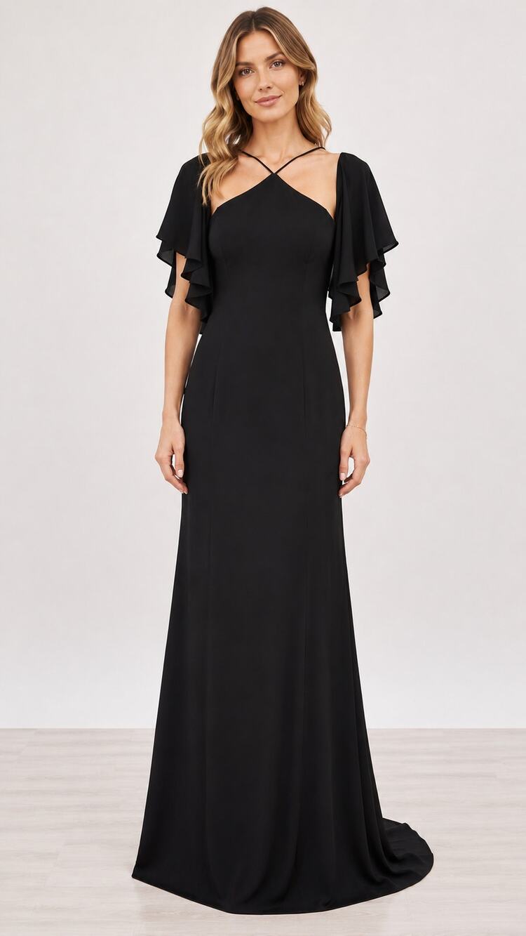 Watters & Watters Formal Gown Black Womens Size XL Bridesmaid Maxi Dress New
